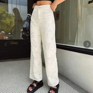 High waisted angels print pants